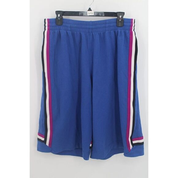 NIKE BASKETBALL SHORTS SIZE XLT XL TALL BLUE WITH STRIPES & POCKETS - Picture 1 of 5